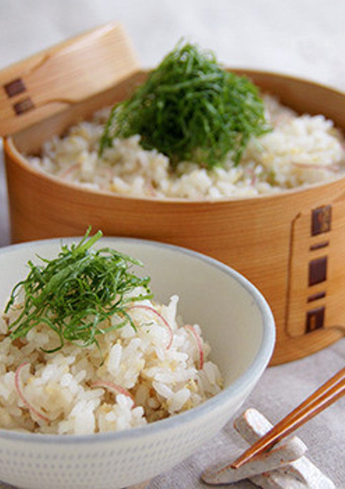 茗荷と油揚げの炊き込みご飯-レシピのメイン写真