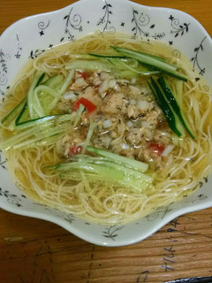 ツナとトマトの冷素麺-レシピのメイン写真