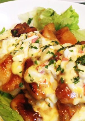 揚げない♪簡単♪鶏胸肉の南蛮タルタル添え-レシピのメイン写真