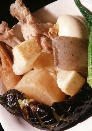 ♪おでんde素揚げ夏野菜＆餅ー！♪-レシピのメイン写真