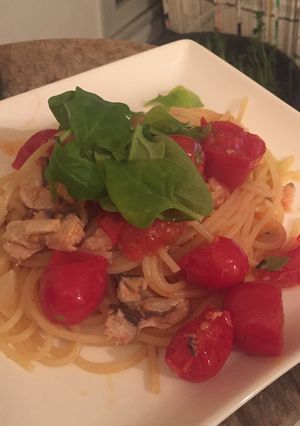 塩鯖とイタリアンミニトマトのパスタ-レシピのメイン写真
