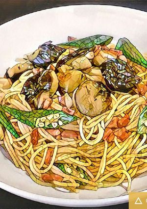オクラと茄子のニンニク風味パスタ-レシピのメイン写真