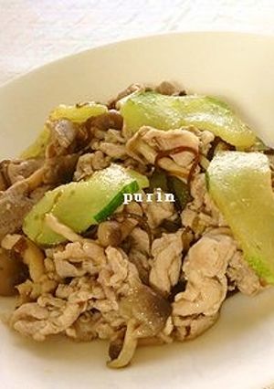 はぐら瓜と豚肉の塩コンブ炒め-レシピのメイン写真