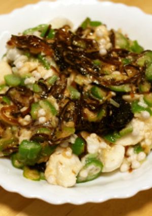 超簡単！叩き山芋のおくら昆布-レシピのメイン写真