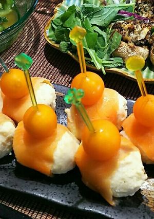 簡単☆サーモンとポテサラのピンチョス-レシピのメイン写真