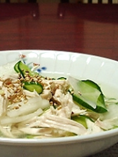胡瓜とささ身の甘酸っぱいスープ-レシピのメイン写真