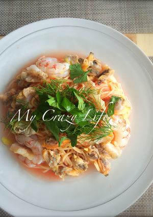 本格♡トマトと魚介の冷製パスタ-レシピのメイン写真