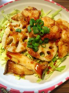 簡単!鶏肉根菜の竜田揚げ丼-レシピのメイン写真