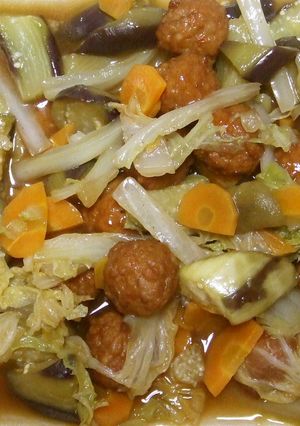 蒸し野菜とミートボールでメインのおかずに-レシピのメイン写真