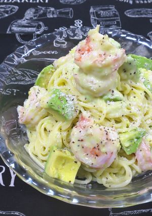 【簡単】えびとアボカドの冷製パスタ♪-レシピのメイン写真