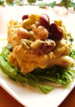お豆とかぼちゃの濃厚サラダ-レシピのメイン写真
