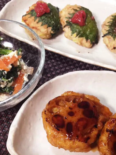 照り焼き&梅ポン酢♪鶏胸つくね二種盛り-レシピのメイン写真