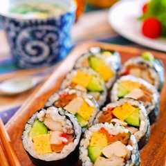 รูปของ ご飯少なめヘルシー基本の巻き寿司☆恵方巻