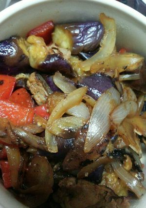 豚肉玉ねぎなすパプリカのぽんず炒め-レシピのメイン写真