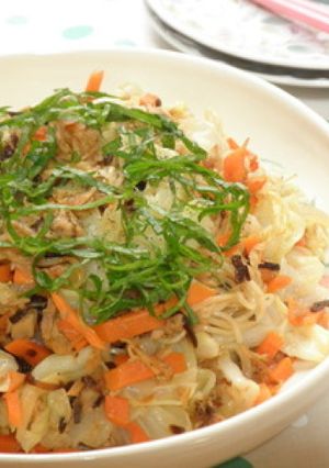 キャベツと塩昆布のそうめんチャンプルー-レシピのメイン写真