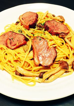 ぷるこば流 鴨肉のバター醤油パスタ-レシピのメイン写真