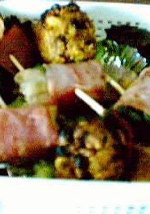 きょうのお弁当：　1/22/02(Tue)　-キャベツ畑にいろいろのせて--レシピのメイン写真