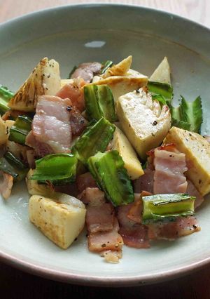 筍と四角豆のベーコン炒め-レシピのメイン写真
