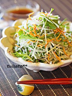 *水菜と白髪葱の和風サラダ-レシピのメイン写真