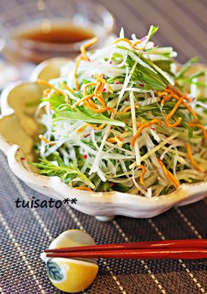*水菜と白髪葱の和風サラダ-レシピのメイン写真
