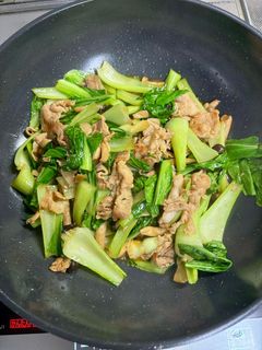 青梗菜と豚バラだけ炒め-レシピのメイン写真