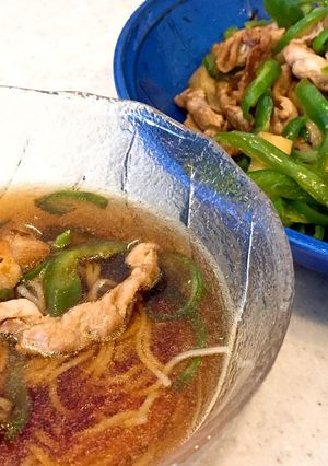 そうめん☆なすとピーマンと豚肉と一緒に-レシピのメイン写真