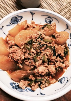 かぶとひき肉の煮物-レシピのメイン写真