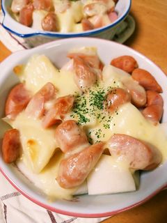 脱マンネリ!餅とソーセージのチーズ焼き-レシピのメイン写真