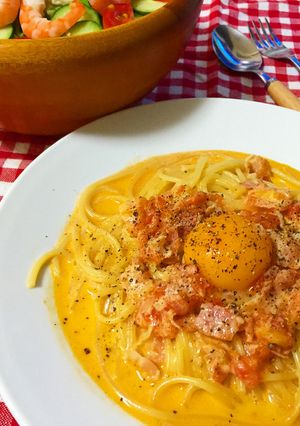 絶対失敗しないトマトカルボナーラ-レシピのメイン写真