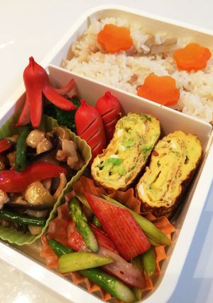 毎日男弁当⁂鶏ごぼうご飯と彩りおかず弁当-レシピのメイン写真