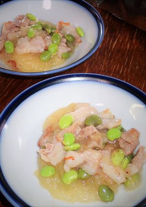 そうめん南瓜と豚バラ肉のあっさり味炒め物-レシピのメイン写真