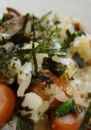 マイタケとにんにくと青シソの炒めご飯-レシピのメイン写真