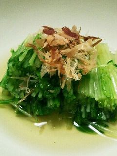 ちょっとひと手間、出汁香る水菜おひたし!-レシピのメイン写真
