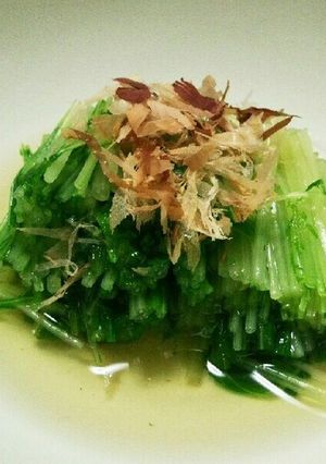 ちょっとひと手間、出汁香る水菜おひたし！-レシピのメイン写真