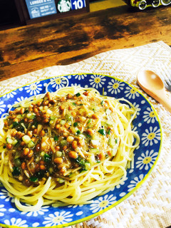 ほんのりバター香る納豆パスタ-レシピのメイン写真