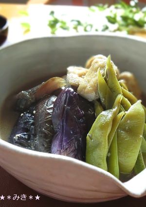 茄子とモロッコインゲンの味噌煮-レシピのメイン写真