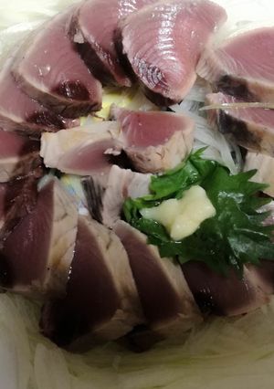 暑さ乗り切る！フライパンでカツオのタタキ-レシピのメイン写真