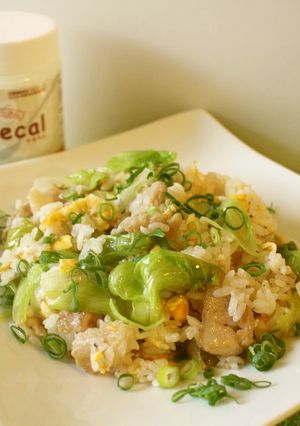 豚肉とレタスのカルシウム翡翠チャーハン-レシピのメイン写真