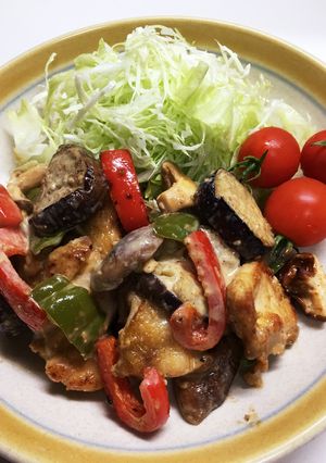 鶏肉と夏野菜のソテー マヨゴマ醤油味-レシピのメイン写真