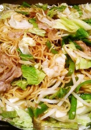 洗物ナシ簡単ヘルシーオーブンde焼きそば-レシピのメイン写真