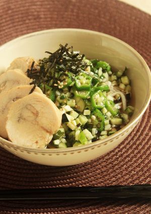 * 山形郷土料理 ♡ だしオクラ蕎麦♪-レシピのメイン写真