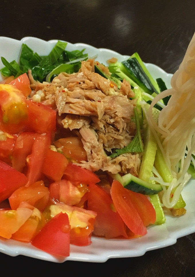 夏野菜の中華風そうめん-レシピのメイン写真