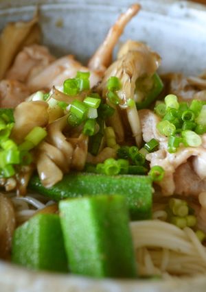 夏ランチ☆オクラと鶏肉のぶっかけそうめん-レシピのメイン写真
