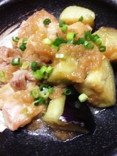 鶏モモ肉と茄子のみぞれ炒め煮-レシピのメイン写真