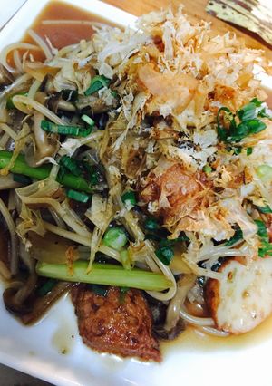 キノコとハンペンの和風パスタ〜鰹節がけ〜-レシピのメイン写真