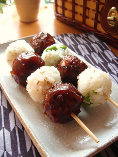 枝豆ごはん&ひき肉のくし団子-レシピのメイン写真