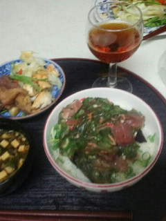 鮪おくら雌株丼(血管ダイエット食873)-レシピのメイン写真