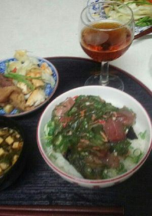 鮪おくら雌株丼（血管ダイエット食873）-レシピのメイン写真