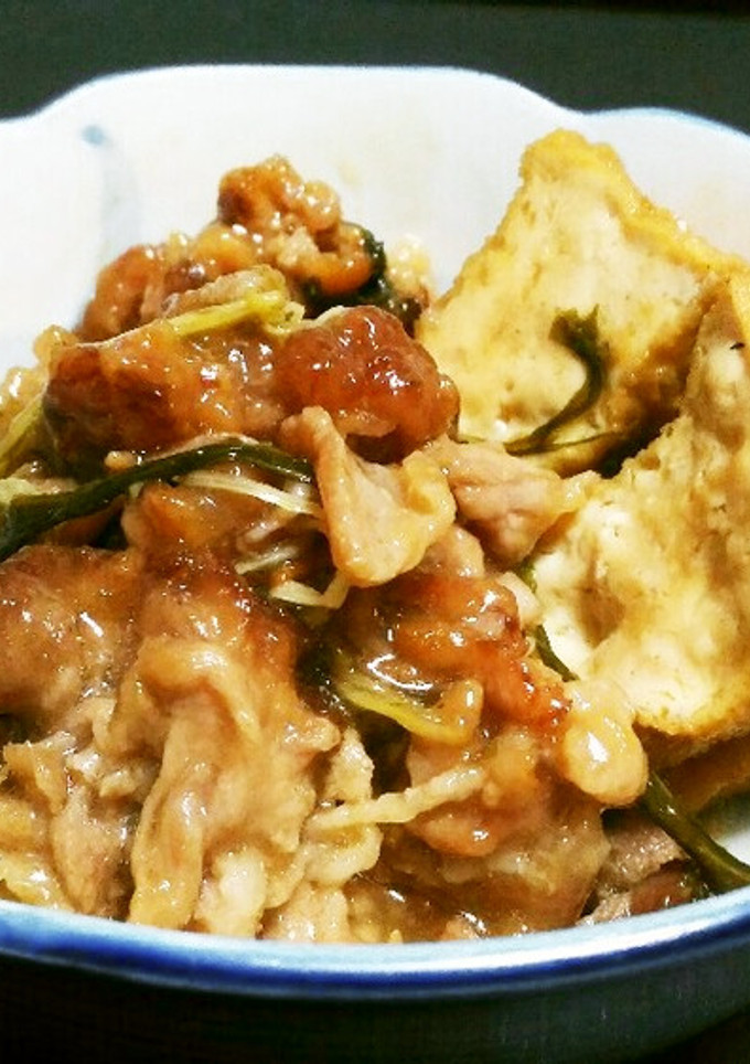 厚揚げと豚肉の麺つゆ煮-レシピのメイン写真