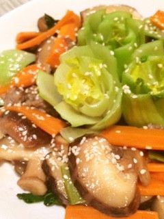 まるでお花畑♪チンゲン菜の中華あんかけ-レシピのメイン写真